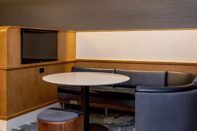 a conference room with a table and chairs at Courtyard by Marriott Times Square West in New York