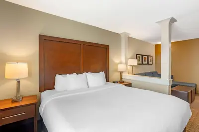 a large white bed in a hotel room at Comfort Inn & Suites Gap Amish Country in Gap