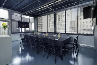 a conference room with a long table and chairs at The Shoreham in New York