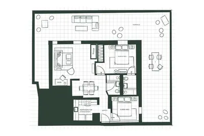 a black and white floor plan of a house at The Bayard in New York