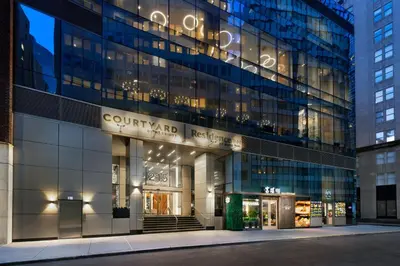 a view of the gucci flagship store at night at Courtyard New York Downtown Manhattan/Financial District in New York