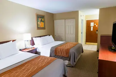 a hotel room with two beds and a television at Comfort Inn New Holland Amish Country in New Holland