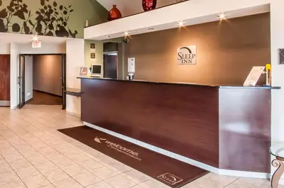 a lobby of a star inn with a reception desk at Sleep Inn Cinnaminson - Philadelphia East in Cinnaminson