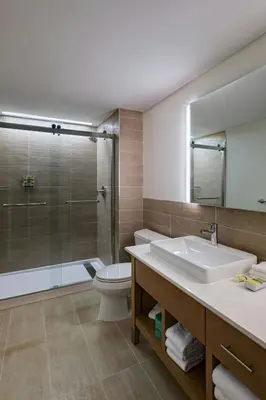 a bathroom with a sink and a toilet and a shower at Element Spring Valley in Spring Valley