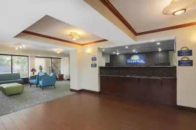 a lobby of a hospital with a waiting room at Days Inn by Wyndham Newark Wilmington in Newark