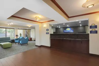 a lobby of a hospital with a waiting room at Days Inn by Wyndham Newark Wilmington in Newark