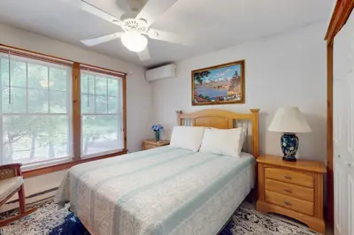 a bedroom with a bed and a ceiling fan at Northridge 482 in Tannersville