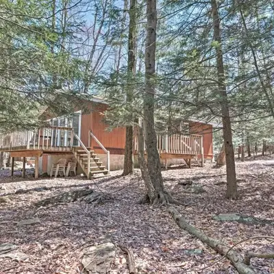 Creekside Arrowhead Lake House with Dock and Canoe!