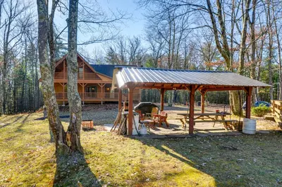 a house with a gazebo in front of it at Benton Home on 50 Acres with Private Deck and Views! in Benton
