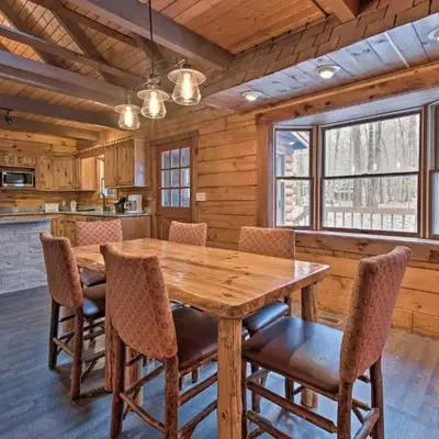 Pocono Log Cabin Fireplace