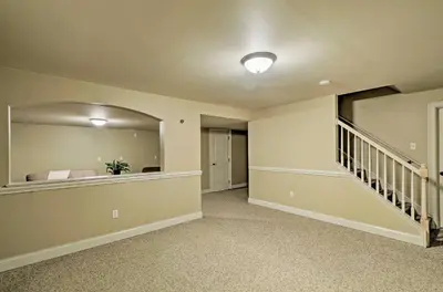 a large room with a staircase in a house at Family Home with WiFi, 14 Mi to Dutch Wonderland! in New Holland