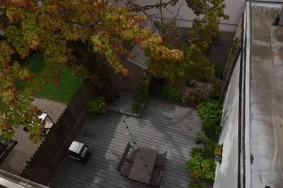 an overhead view of a house with a roof at Riverhouse Extended Stay Apartment in Jersey City