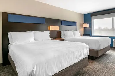 a hotel room with two beds and a window at Holiday Inn Express & Suites - Lancaster - Mount Joy by IHG in Mount Joy