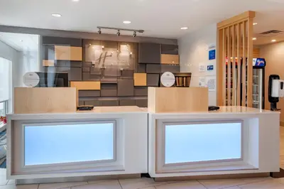 two empty boxes on a counter in a store at Holiday Inn Express & Suites - Lancaster - Mount Joy by IHG in Mount Joy