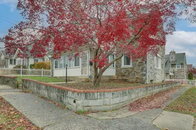 a house with a tree in front of it at 8 Mi to Liberty Bell! Spacious and Charming Home in Upper Darby