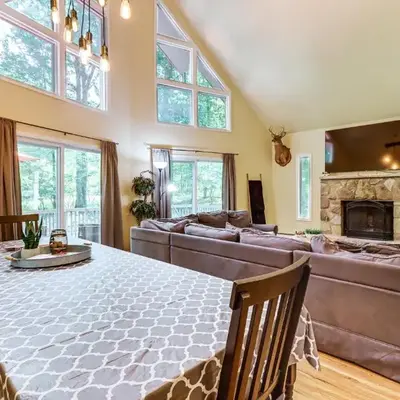 Furnished Deck and Fire Pit Poconos Outdoorsy Gem
