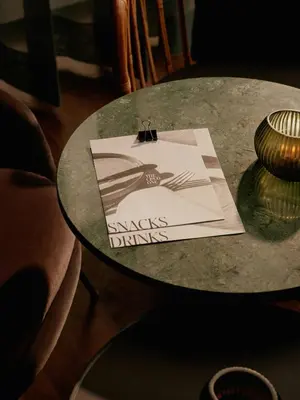a table with a picture of a woman on it at The Cloud One New York-Downtown, by the Motel One Group in New York