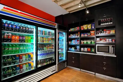 a large refrigerator filled with lots of drinks at Courtyard by Marriott Lyndhurst/Meadowlands in Lyndhurst