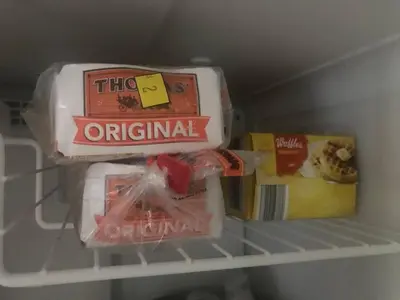 a refrigerator filled with food and other food items at Cozy Pocono Cottage near Jack Frost Jim Thorpe in Albrightsville