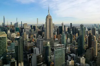 an aerial view of a large city with skyscrapers at The Ritz-Carlton New York, NoMad in New York