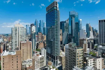 an aerial view of a city with tall buildings at The Ritz-Carlton New York, NoMad in New York