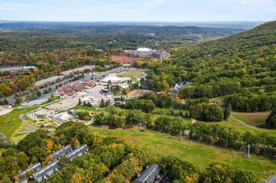 an aerial view of a park in the fall at Camelback 69 in Tannersville