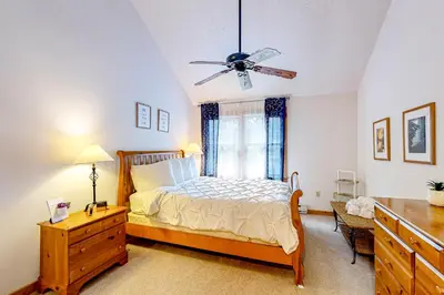 a bedroom with a bed and a ceiling fan at Northridge 393 in Tannersville