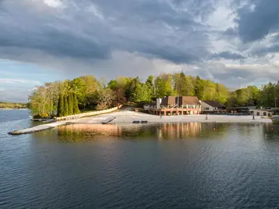 an island in the middle of a body of water at Elmwood Elmwood Escape A Cozy Retreat at The Hideout in Hamlin