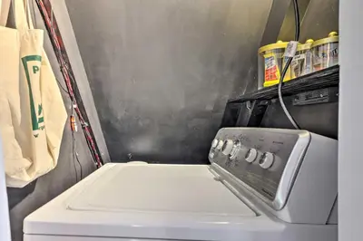 a washing machine in the back of a truck at Near Lakes and Resorts Pet-Friendly Long Pond Abode in Long Pond
