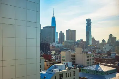 a view of the city from a skyscraper at Moxy NYC Lower East Side in New York