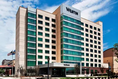 a building with a sign on the front of it at The Westin Wilmington in Wilmington