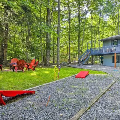 Wraparound Deck Big Bass Lake Home in Gouldsboro