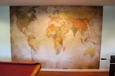 a map of the world on a wall at VAAST Bed & Breakfast in Adamstown