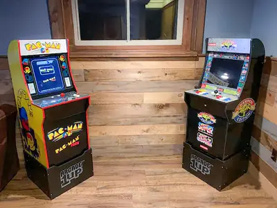 two arcade games sitting next to each other at March Giveaway: 3 Nights equal $50 Activity Credit in Albrightsville