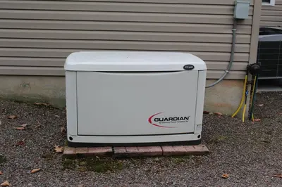 a white appliance sitting outside of a house at Luxury 4 bedroom house in Pocono Mountains with Hottub in Golf Course Near Lake in Tobyhanna