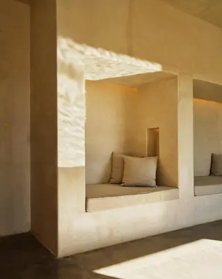 a bed in a wall with two pillows on it at Inness in Accord