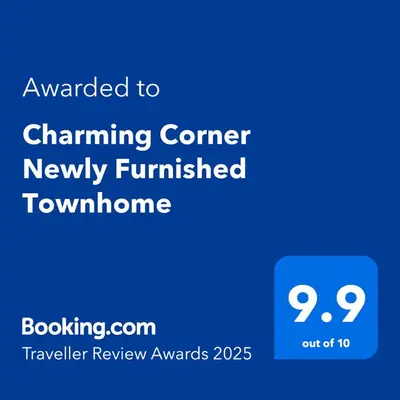 a screenshot of a phone with the text awarded to changing corner newly furnished townhome at Charming Corner Newly Furnished Townhome in Lake Harmony