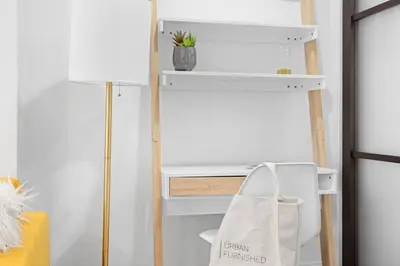 a desk and a chair in a room at 69-4B Modern Lower East Side 1BR PRIME LOCATION in New York