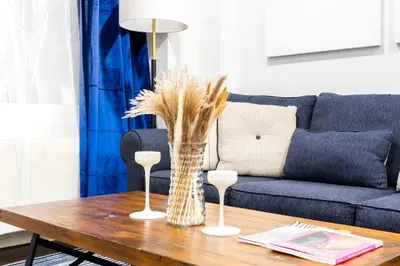 a vase on a coffee table in a living room at 809-3B Columbus Circle W D new BLDG Balcony in New York