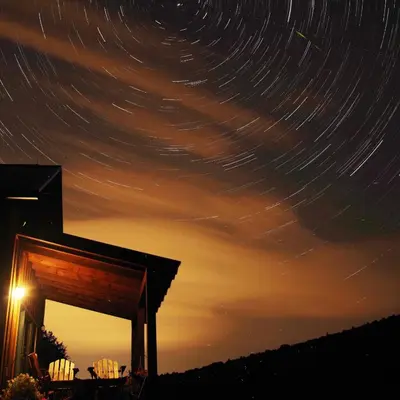 a starry night with the milky way at Tenwood Lodge in Ithaca
