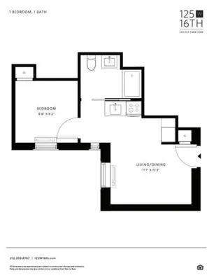 a floor plan of a house at Modern Spacious Apartment in Chelsea in New York