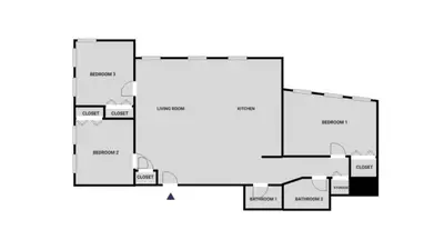 a floor plan of a house at West Village 3br w wd nr Pier 46 NYC-1098 in New York