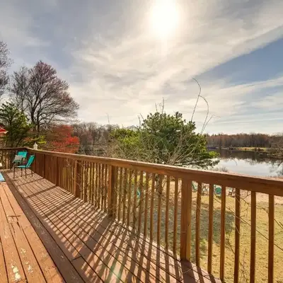 Dock and Fire Pit Lakefront Poconos Retreat!